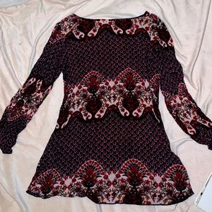 charlotte Russe BoHo long sleeved midi dress